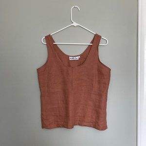 Linen tank top - terracotta